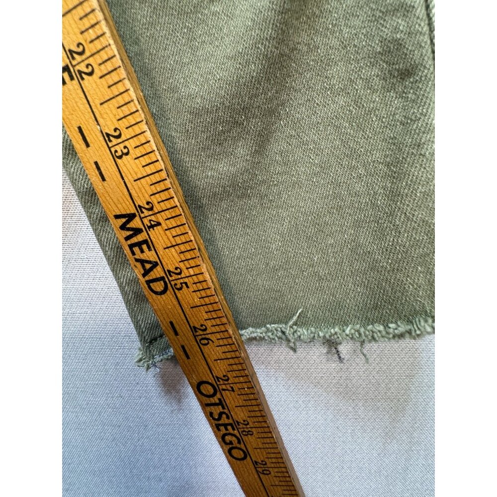 Free People Women's Army Skinny Jeans Denim Size 29 Olive Green Raw Hem Stretch - Picture 7 of 12